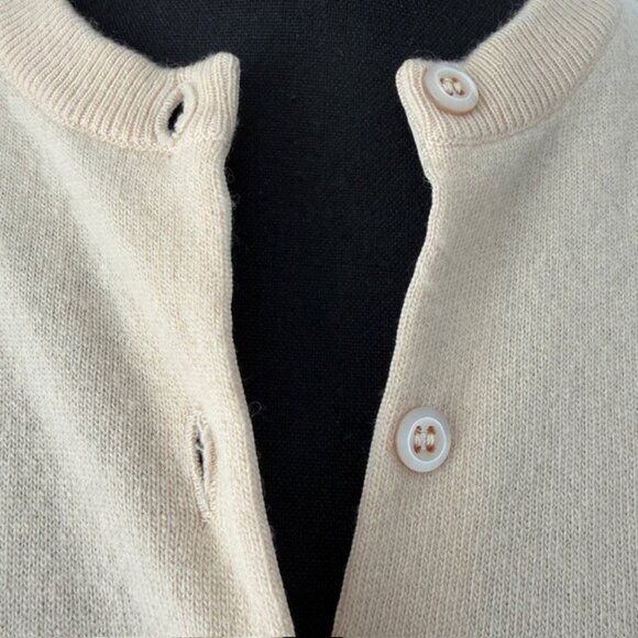 VINTAGE Glenmac Beige Cream 100% Cashmere Cardigan Sweater Small - Picture 7 of 14